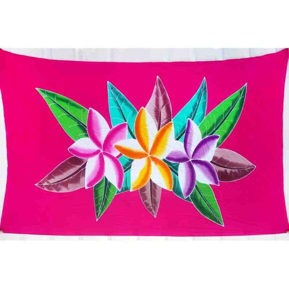 CM30 Floral Batik Plus 38" Open Hand Painted Cover Up Midi Cardigan fit up to 5X - Picture 2 of 2